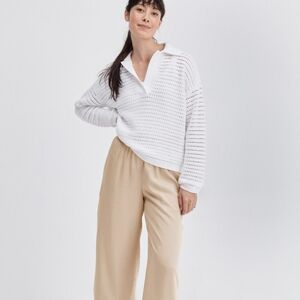 Haven Well Within Organic Cotton Open Stitch Polo Sweater